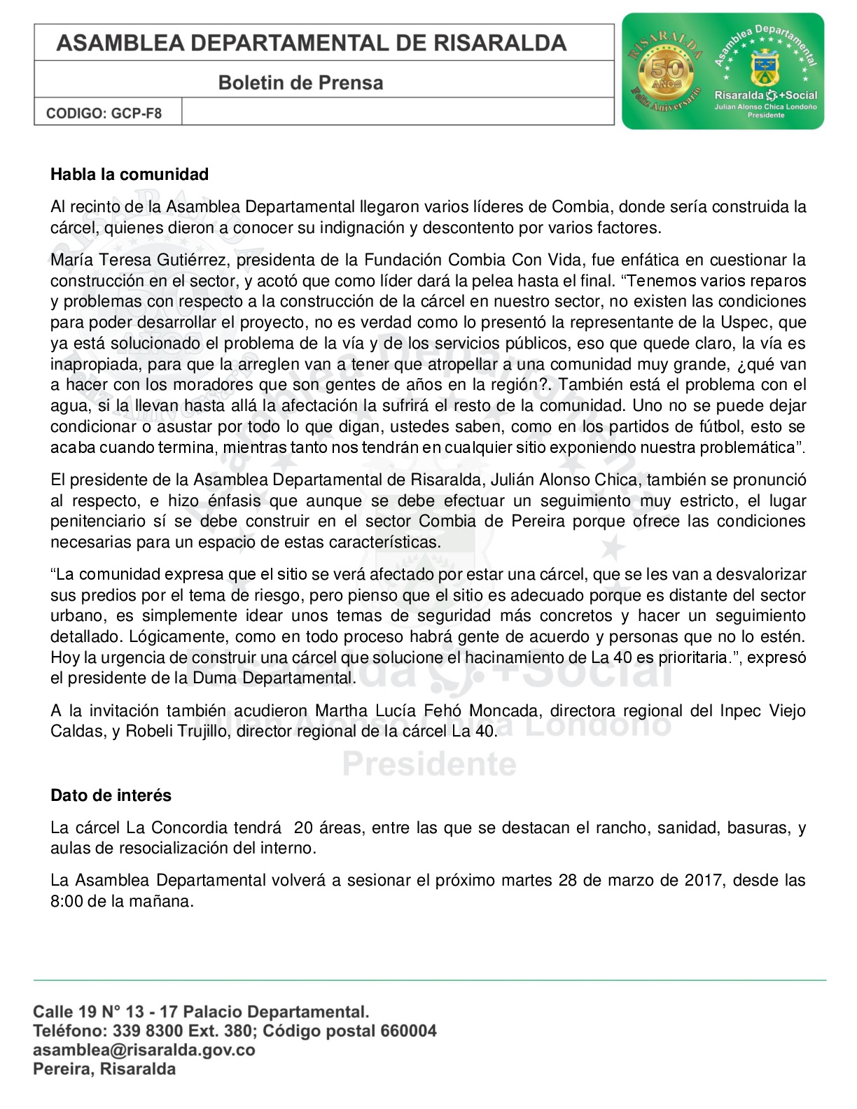 Boletin 23 de marzo Asamblea de Risaralda 002