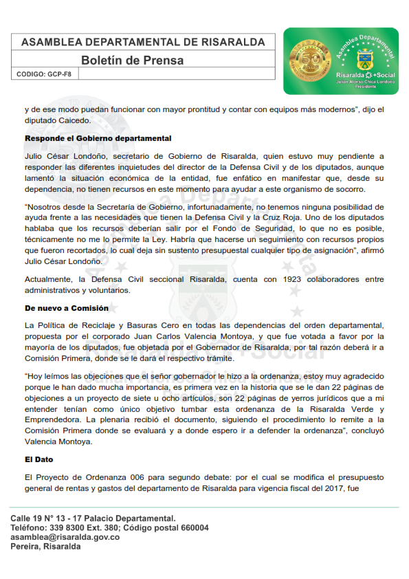 Boletín Asamblea de Risaralda 18 de abril de 2017 002
