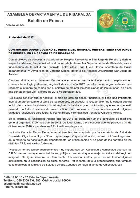 Boletín Asamblea de Risaralda 11 de abril de 2017 1 001