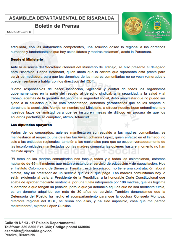 Boletín Asamblea de Risaralda 20 de abril de 2017 002