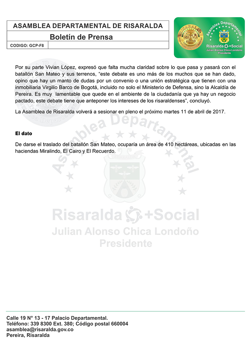 Boletín Asamblea de Risaralda 6 de abril de 2017 003